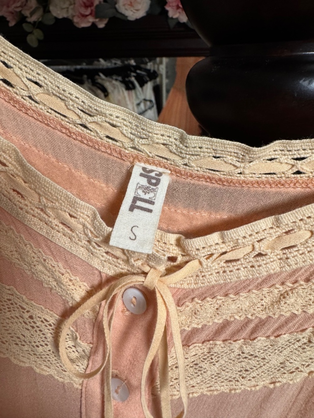 Spell Prairie Gown Peach Small - Picture 6 of 11